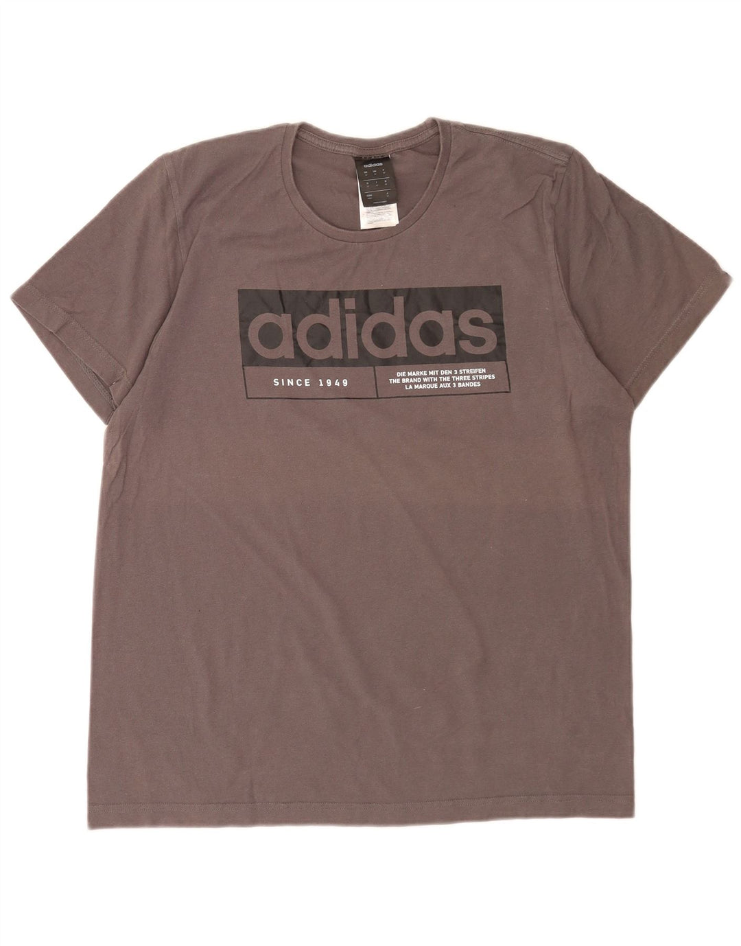 Adidas Herre grafisk T-shirt top mellemgrå bomuld