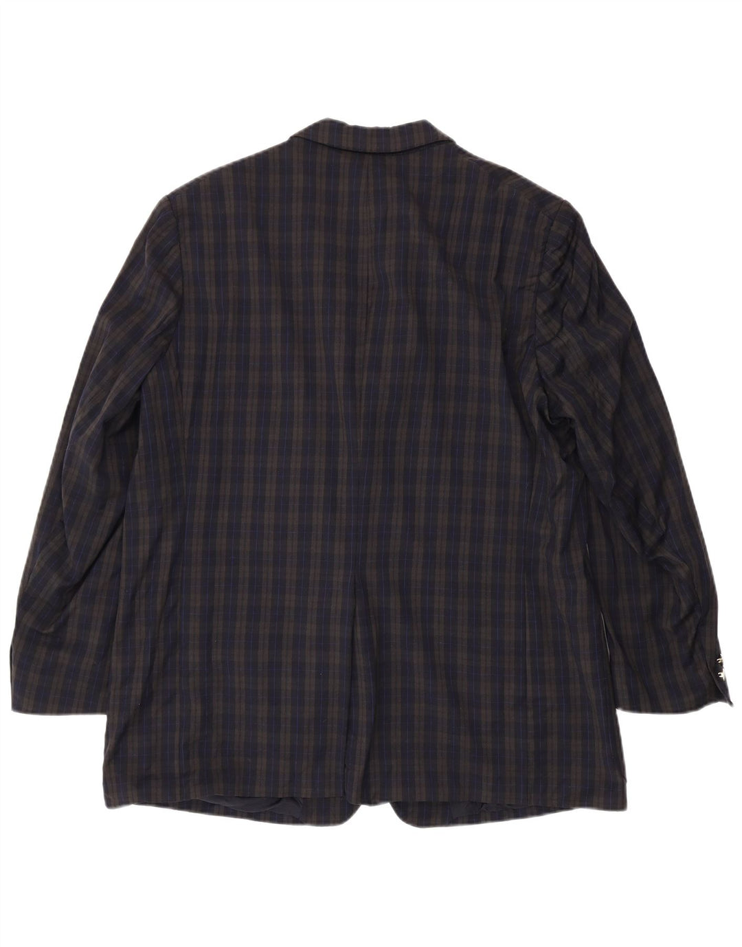 Burberrys Blazerjakke til mænd med 2 knapper UK 46 3XL Marineblå Ternet Virgin Wool