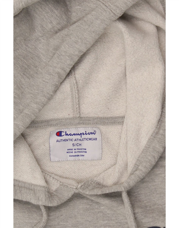 CHAMPION Mens Graphic Hoodie Jumper Small Grey Cotton Vintage Champion and Second-Hand Champion from Messina Hembry 