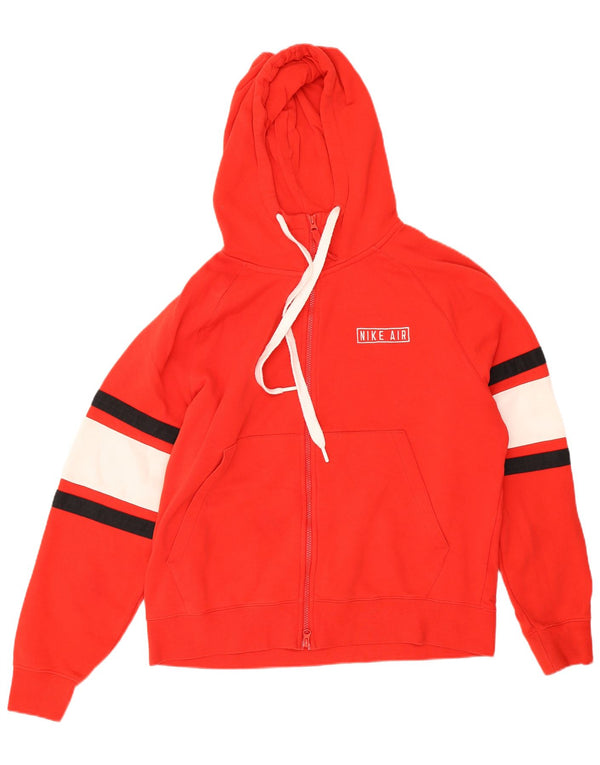 Nike hættetrøje med lynlås til mænd Large Red Colourblock Bomuld