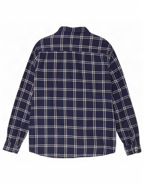 Tommy Hilfiger Herre Vintage Fit Flanellskjorte Stor marineblå ternet bomuld