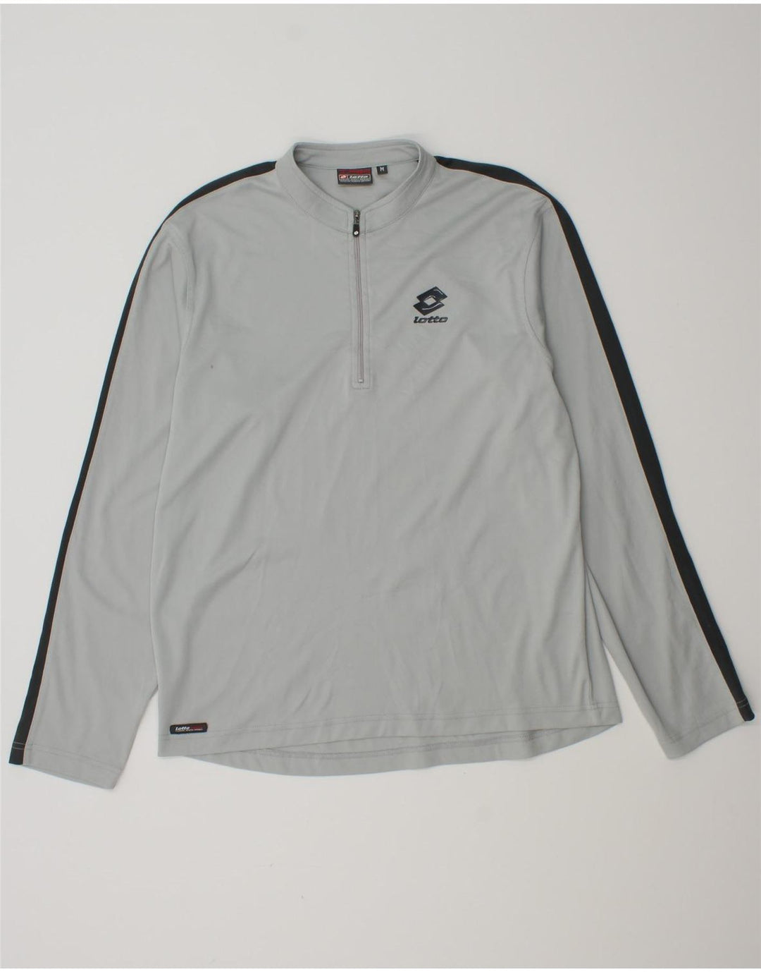 Lotto Herre Zip Neck Pullover Træningsdragt Top Medium Grey Colourblock
