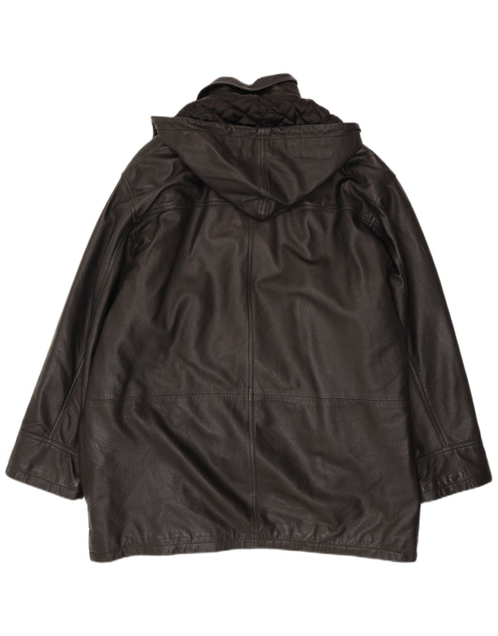 Conbipel Herre Hooded Læder Coat IT 56 2XL Sort