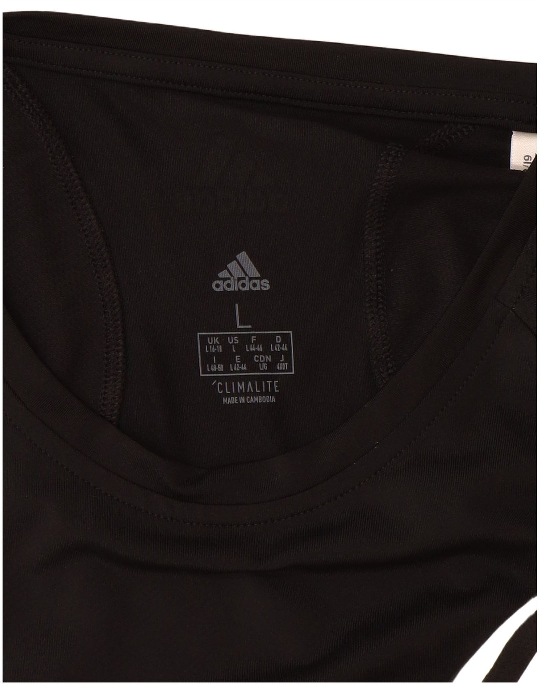 ADIDAS Womens Climalite T-Shirt Top UK 16/18 Large Black Polyester