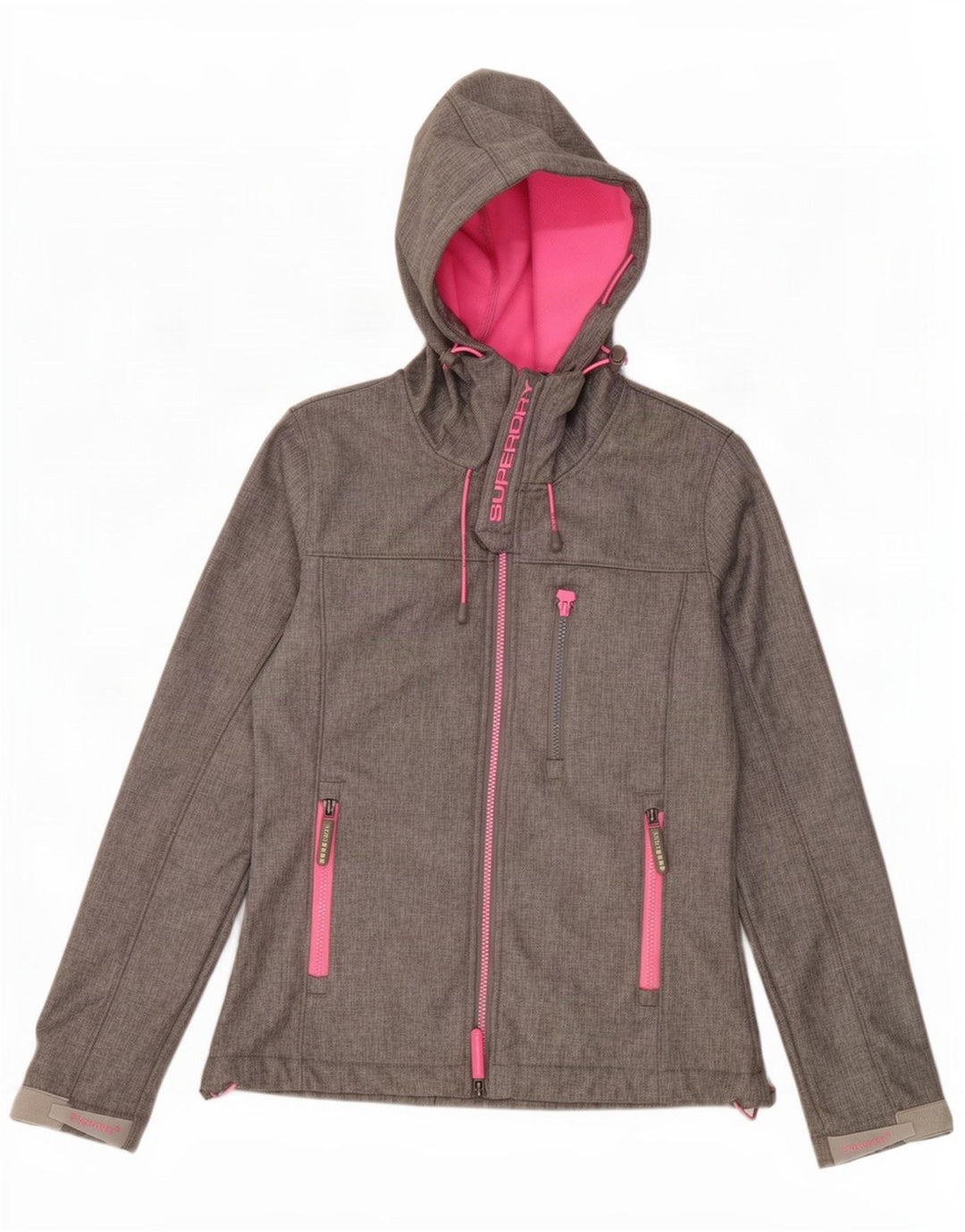 Superdry Windtrekker Graphic Windbreaker Jacket til kvinder UK 10 Small Grey