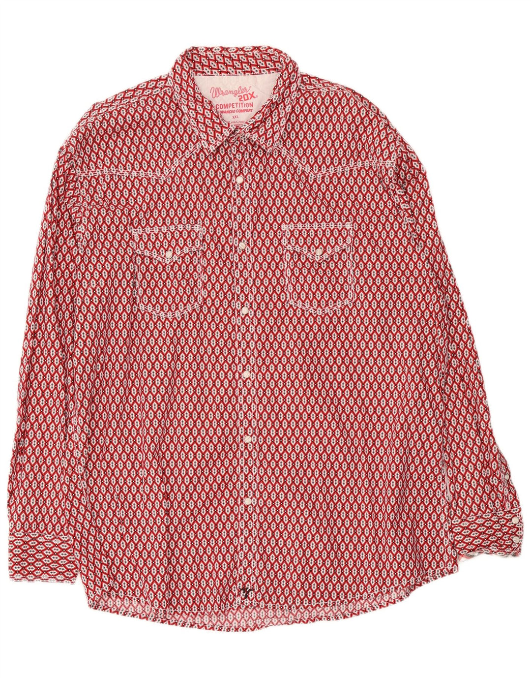 Wrangler herreskjorte 2XL rød geometrisk bomuld
