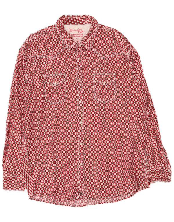 Wrangler herreskjorte 2XL rød geometrisk bomuld