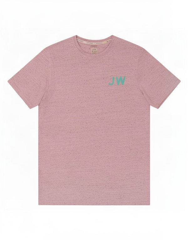 Jack Wills Herre Classic Fit T-shirt Top Medium Pink Flecked Bomuld