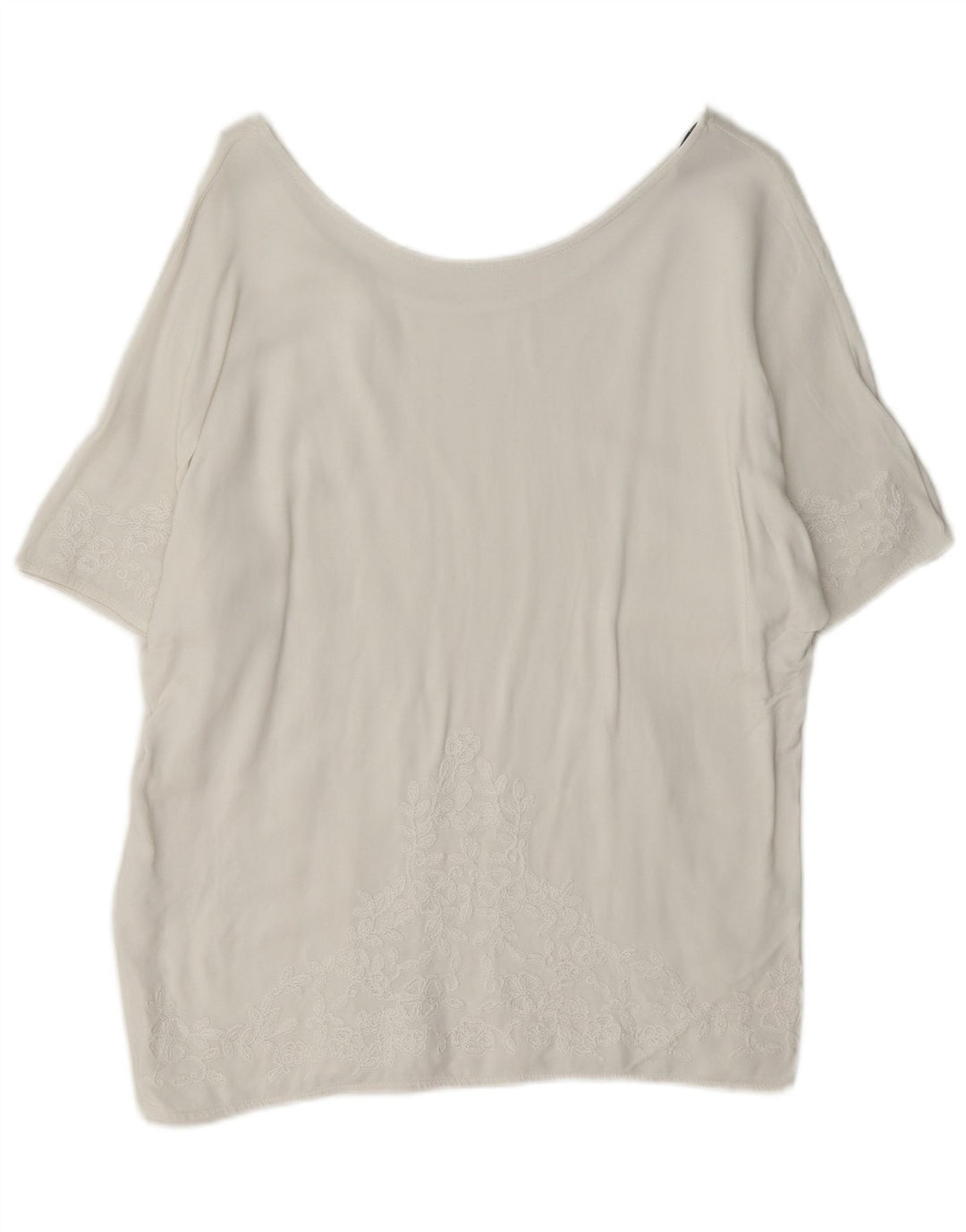 Massimo Dutti Dame Bluse Top UK 16 Large White Floral