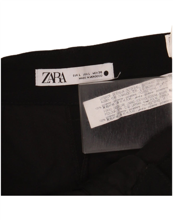 Zara Womens Pegged Chino Bukser Large W32 L32 Sort Polyester