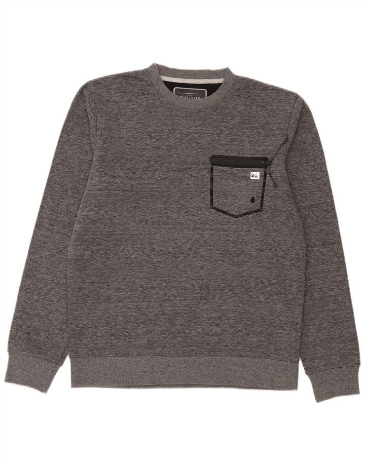 Quiksilver Herre Regular Fit Sweatshirt Jumper Medium Grey Flecked Polyester