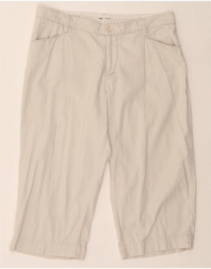 LEE Womens Bermuda Shorts W34 Large Off White Vintage Lee and Second-Hand Lee from Messina Hembry 