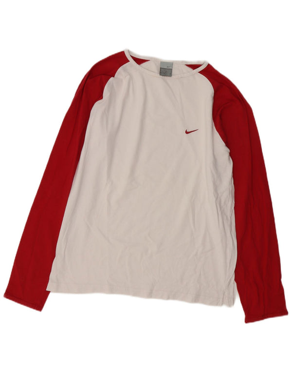 Nike Herre Top Langærmet UK 39/41 Medium White Colourblock