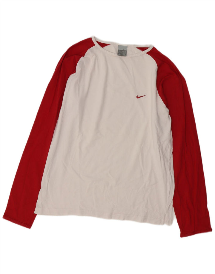 Nike Herre Top Langærmet UK 39/41 Medium White Colourblock