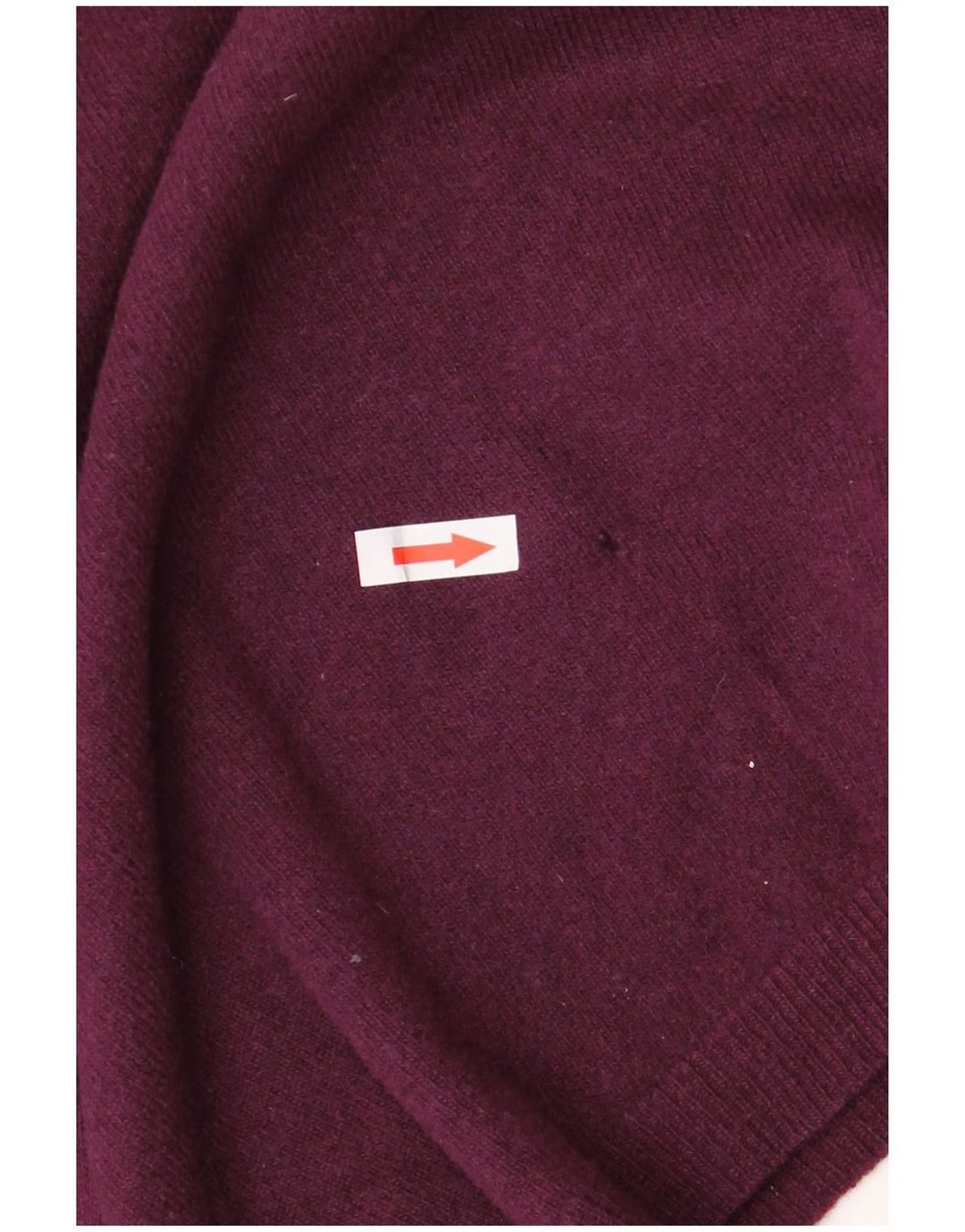 Benetton Dame sweater med rund hals, UK 14 Medium Burgundy Wool