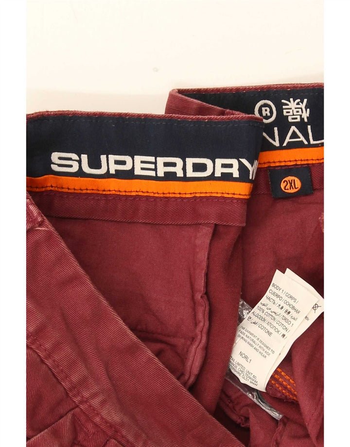 Superdry Chino-shorts til mænd 2XL W42 rødbrun bomuld