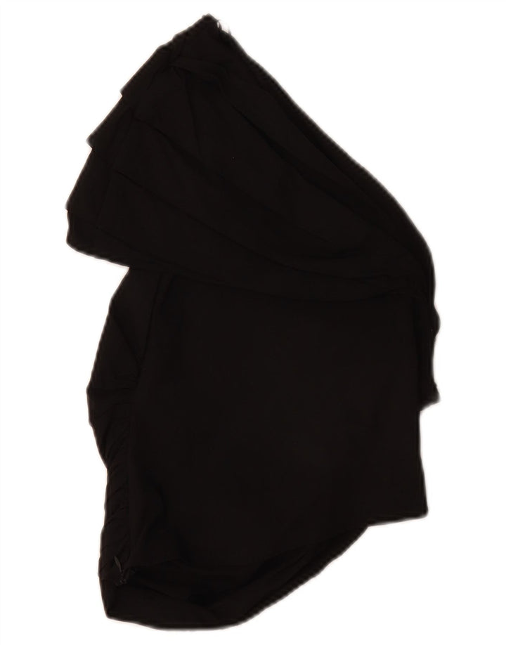 Zara Womens Crop One Shoulder Top UK 12 Medium Black