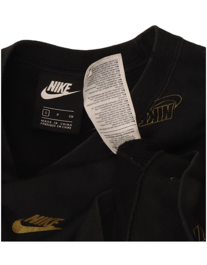 Nike Womens Grafisk Oversized Sweatshirt Jumper UK 10 Small Black Bomuld
