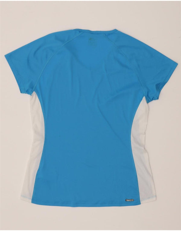 The North Face Dame T-Shirt Top UK 14 Large Blue Colourblock Polyester