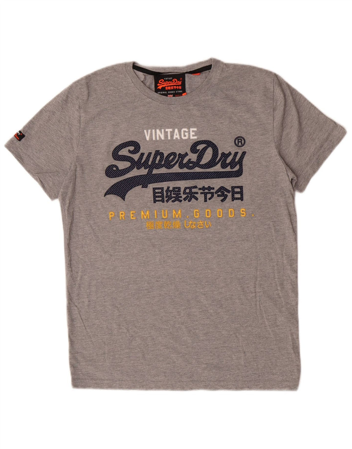 Superdry Herre Extra Slim Grafisk T-Shirt Top Stor Grå Bomuld