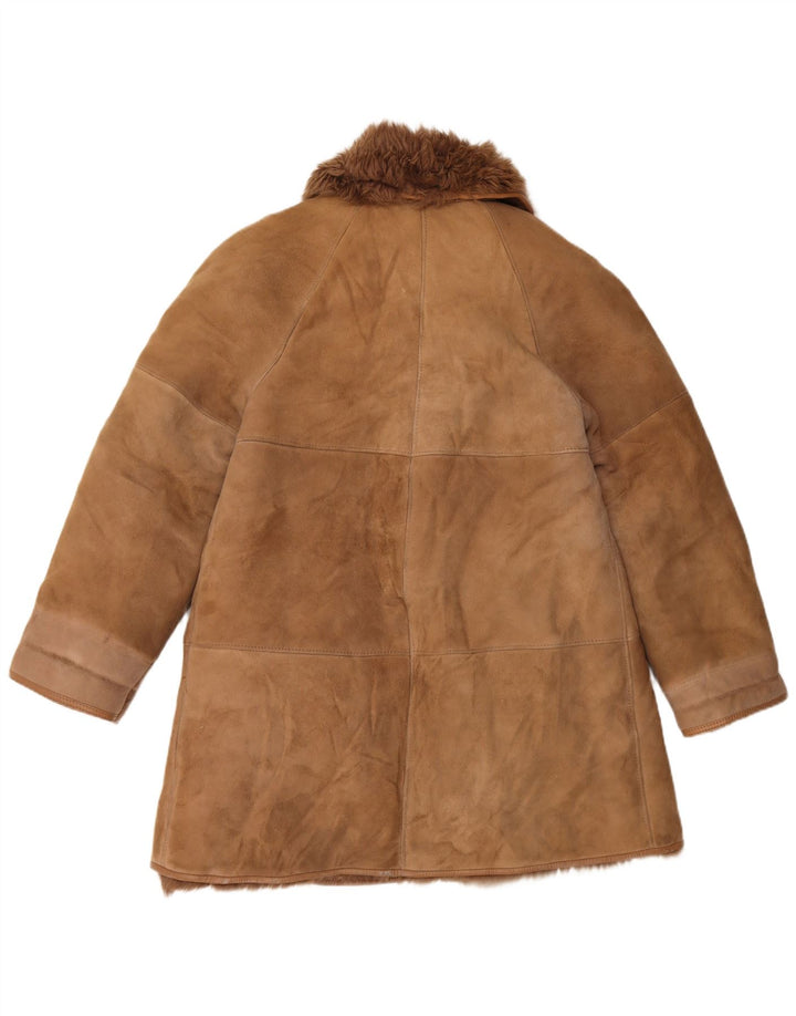 Vintage Dame Shearling Coat EU 42 Large Beige Shearling