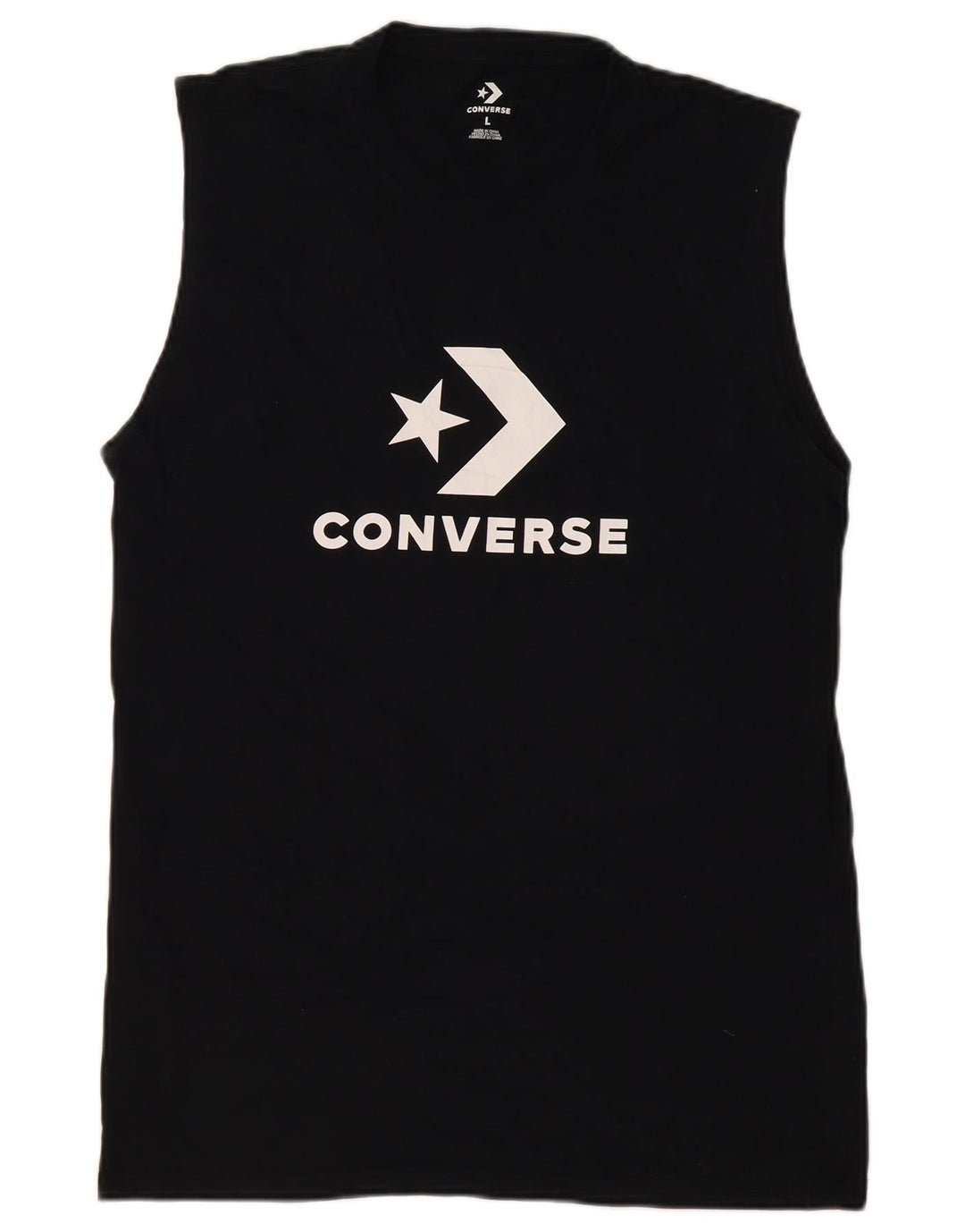 Converse Herre Grafisk Vest Top Stor Sort Bomuld