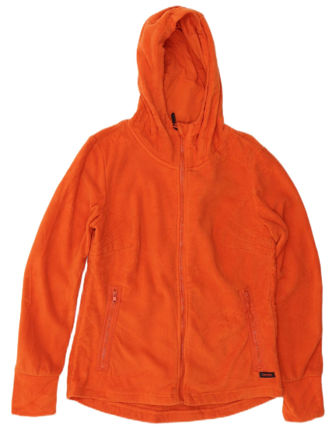CALVIN KLEIN Dame Hættejakke i fleece UK 12 Medium Orange Polyester