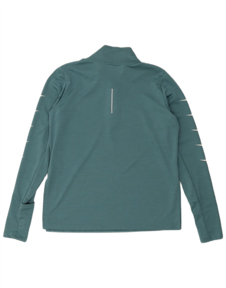 Nike Herre Dri Fit Grafisk Top med lynlåshals Langærmet mellemgrøn polyester