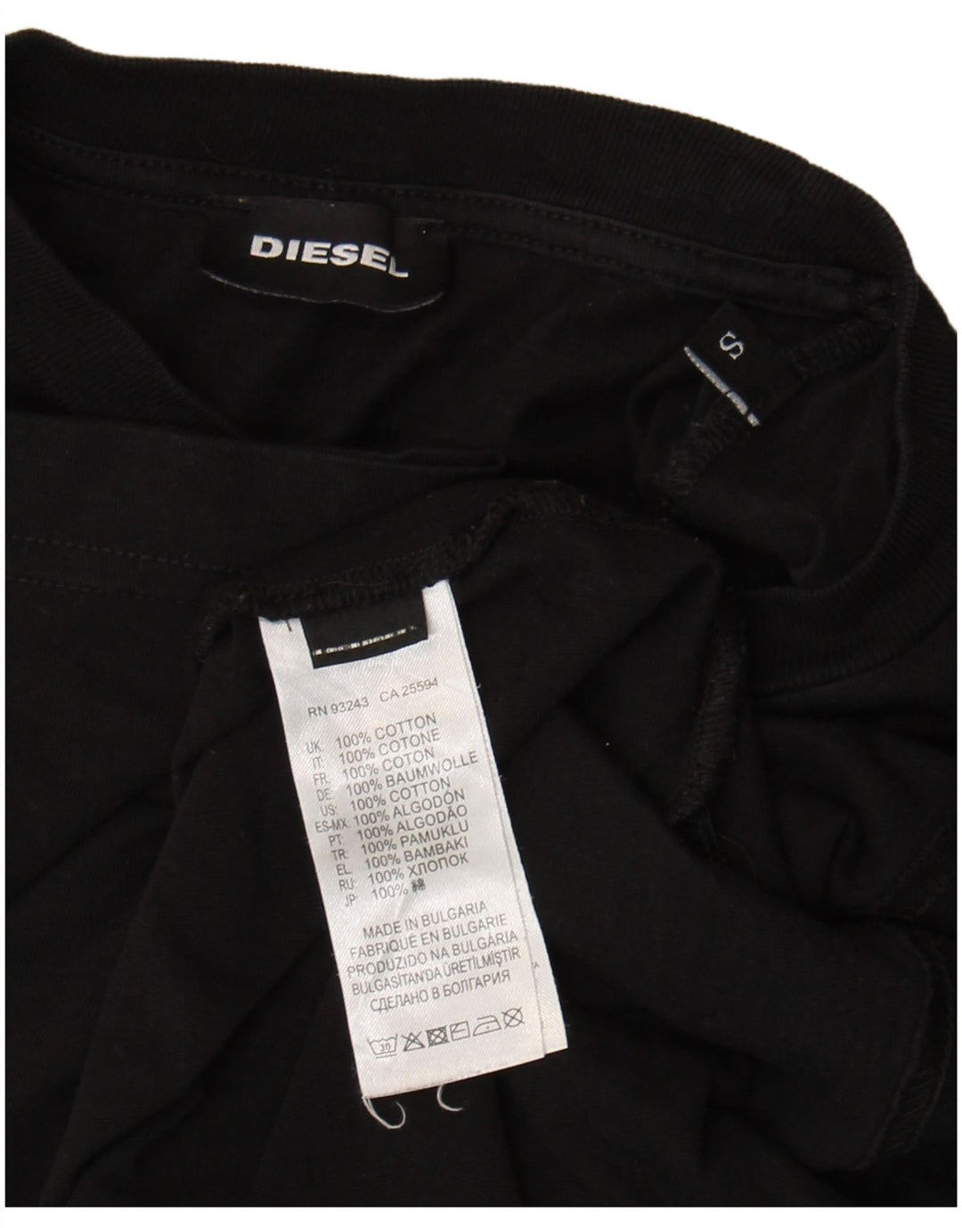 Diesel Herre grafisk T-shirt Top Lille sort bomuld
