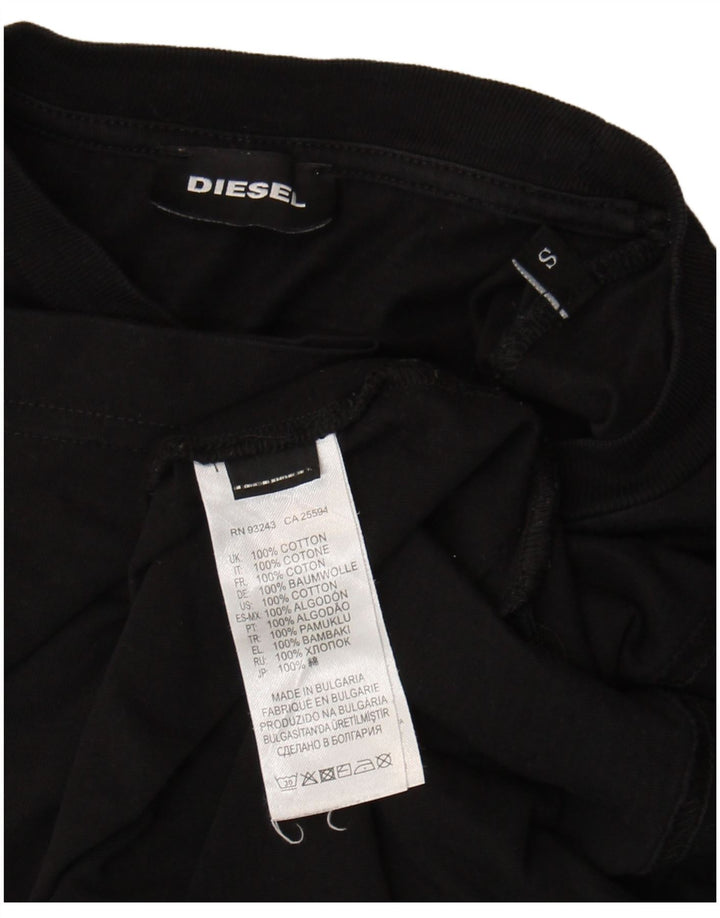 Diesel Herre grafisk T-shirt Top Lille sort bomuld