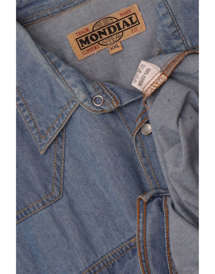 Mondial Herre Denim Shirt 2XL Blå Bomuld