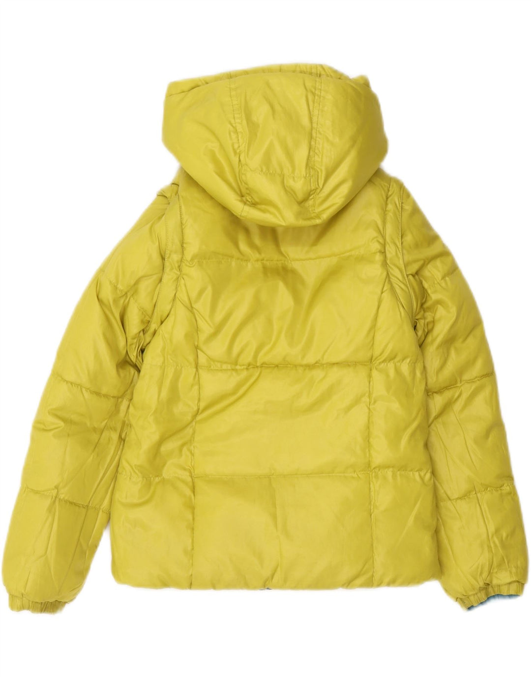 Benetton Piger Hætte Vendbar Polstret Jakke 7-8 År Medium Blå