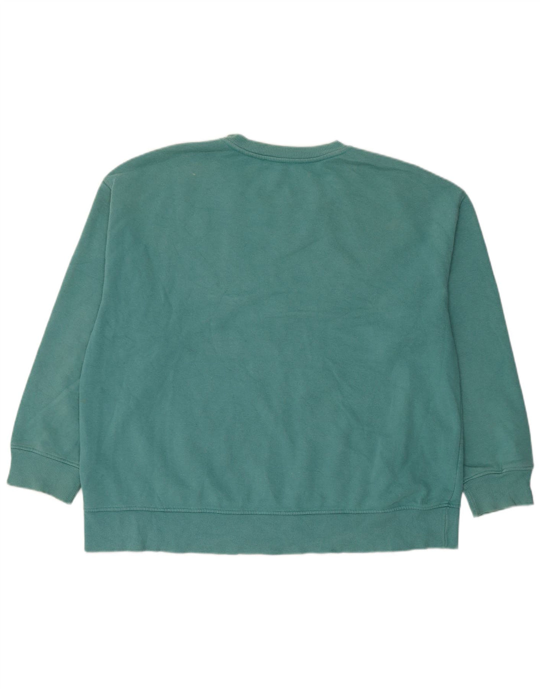 Zara Dame Grafisk Oversized Sweatshirt Jumper UK 16 Stor Blå Bomuld