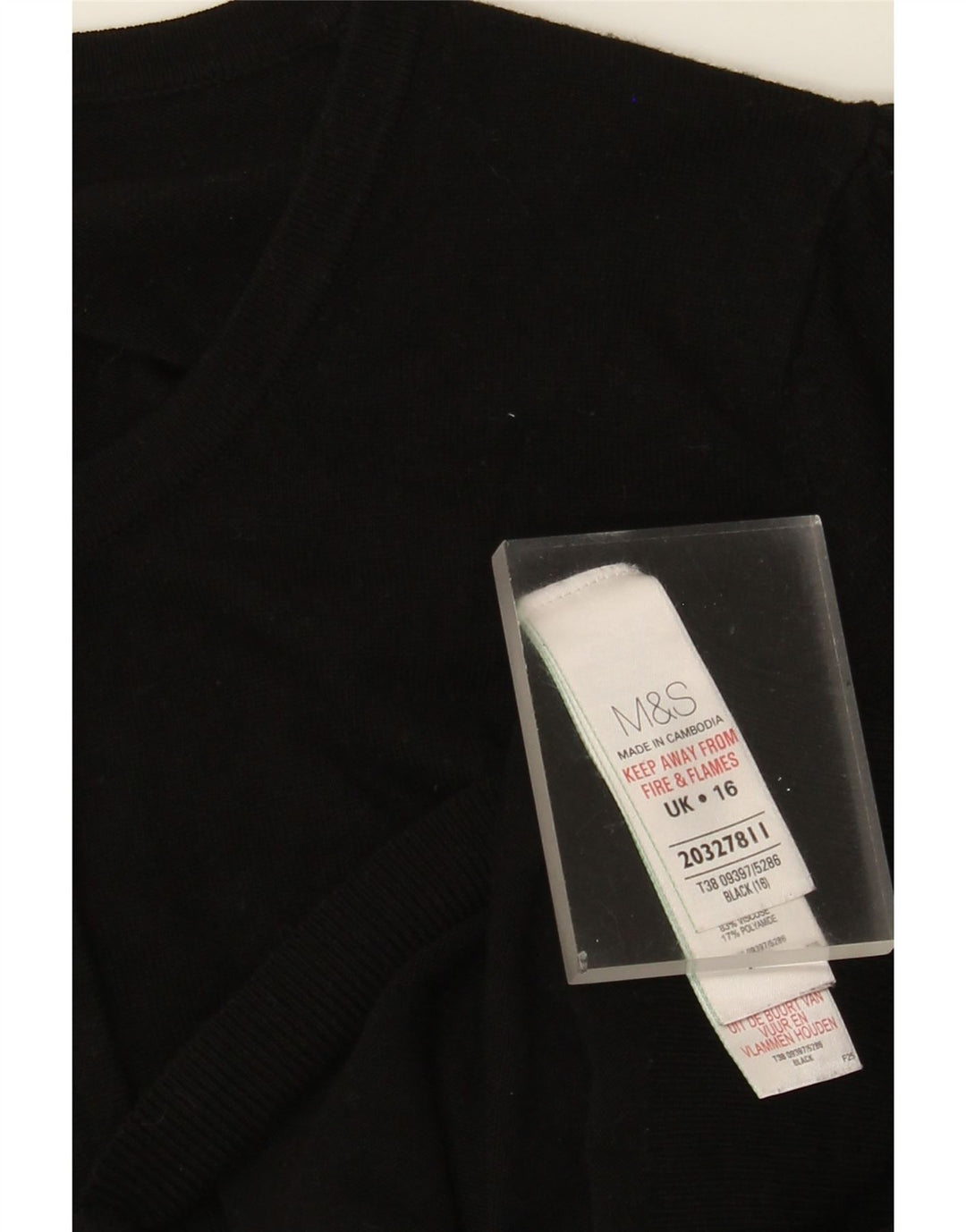 Marks & Spencer Dame Cardigan Sweater UK 16 Large Black Viscose