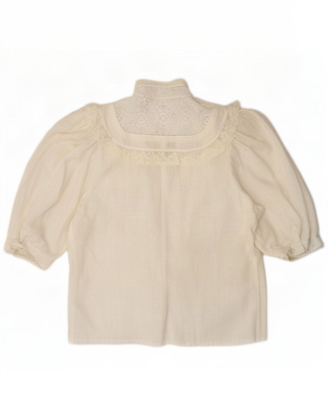 Golden Gate Dame Ruffle Front Shirt Bluse IT 44 Medium White