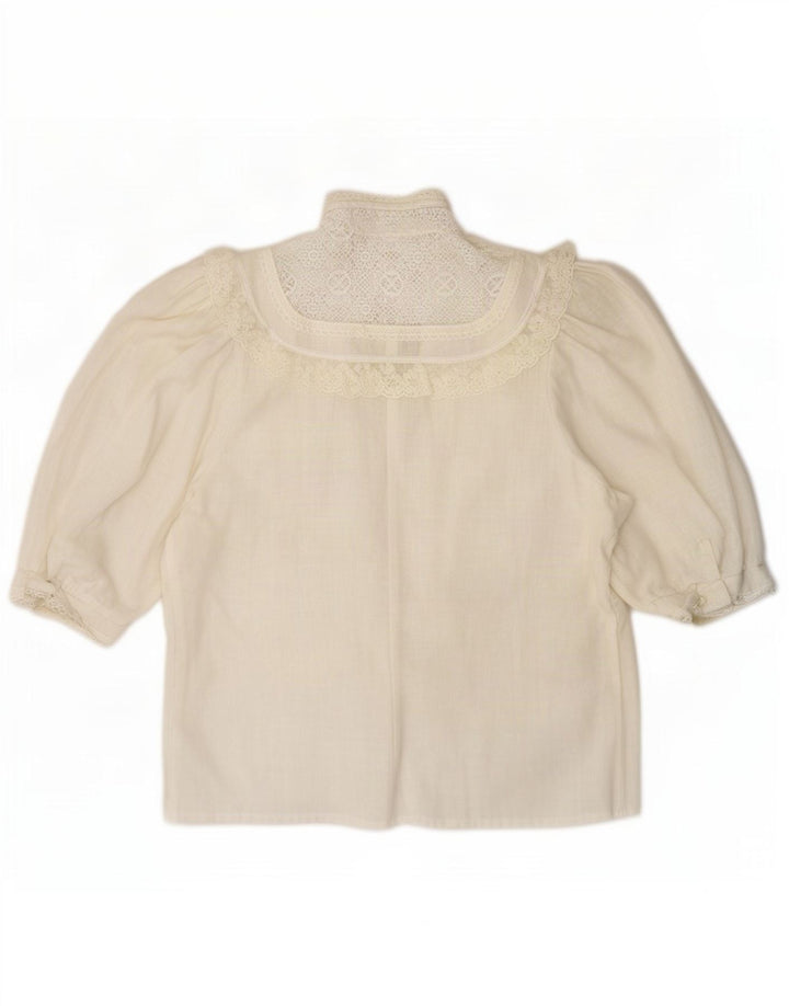 Golden Gate Dame Ruffle Front Shirt Bluse IT 44 Medium White