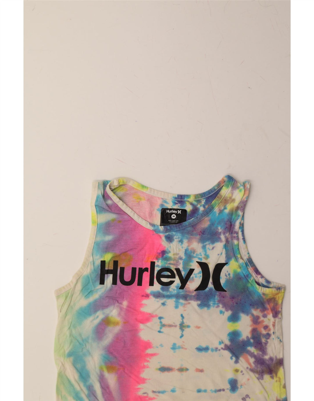 HURLEY Girls Graphic Vest Top 10-11 Years Medium Multicoloured Tie Dye Vintage Hurley and Second-Hand Hurley from Messina Hembry 