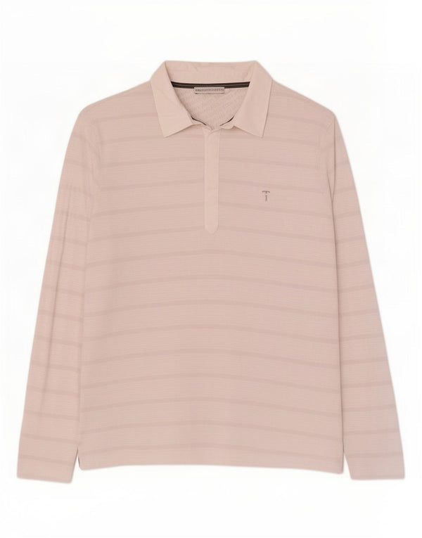 Trussardi Langærmet Rugby Polo Shirt til mænd 3XL Hvidstribet