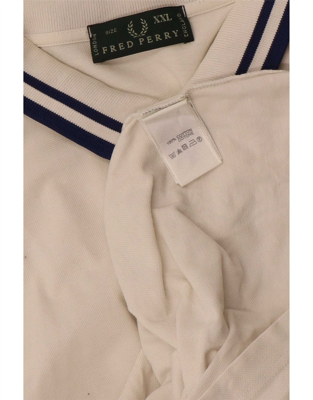 Fred Perry Herre poloskjorte 2XL hvidstribet bomuld
