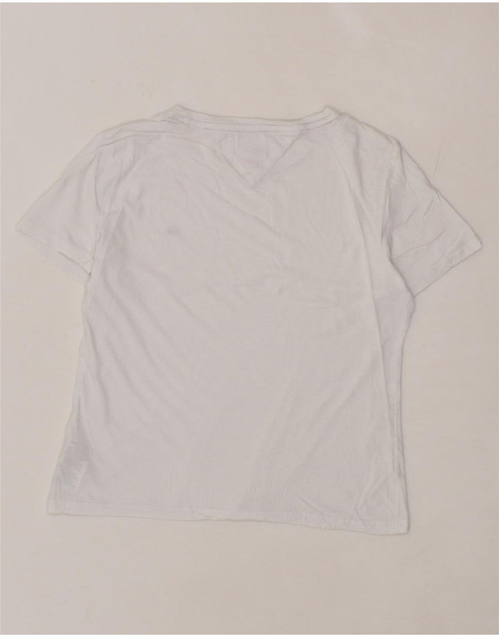 TOMMY HILFIGER Womens T-Shirt Top UK 10 Small White Vintage Tommy Hilfiger and Second-Hand Tommy Hilfiger from Messina Hembry 
