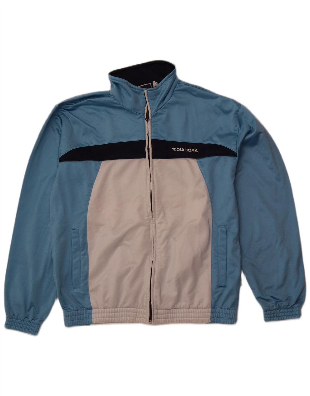 Diadora Træningsdragt til mænd Topjakke UK 40 Medium Blue Colourblock Polyester