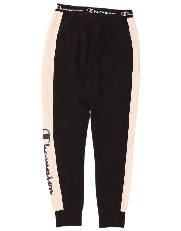 Champion Womens træningsdragt Bukser Joggers UK 10 Small Black Colourblock