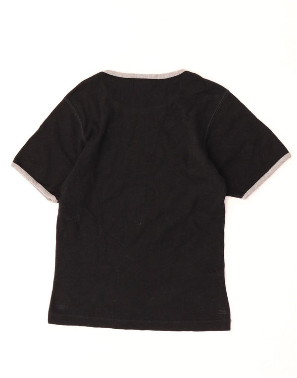 Champion Dame T-Shirt Top UK 12 Medium Sort Bomuld
