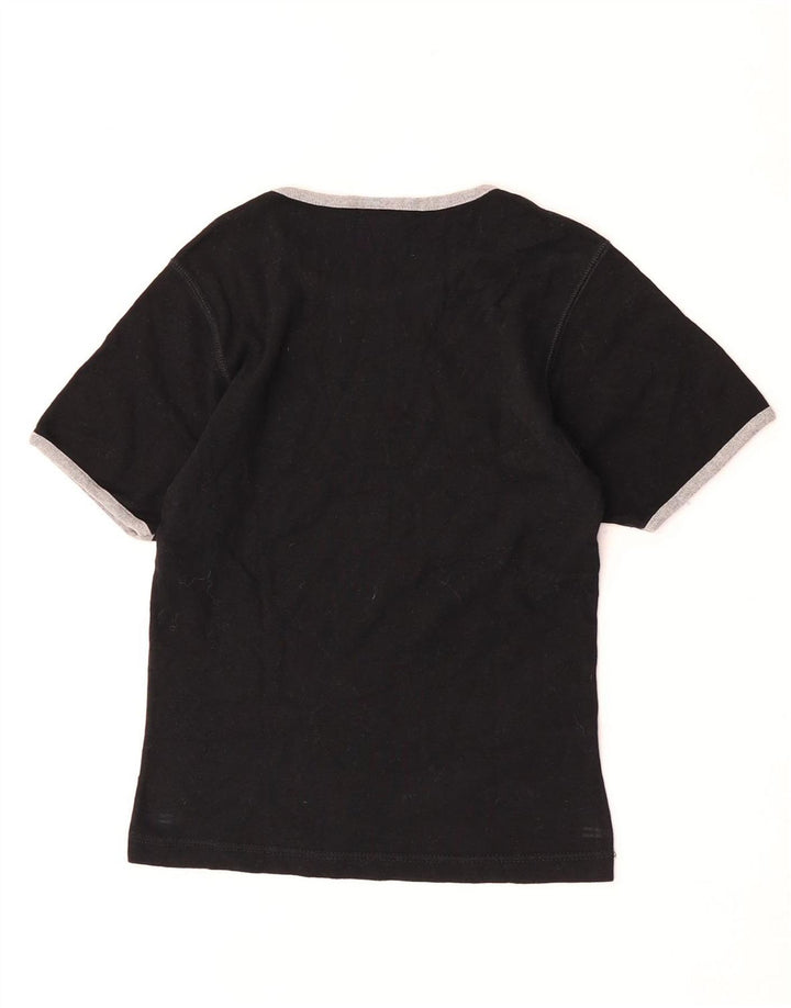 Champion Dame T-Shirt Top UK 12 Medium Sort Bomuld