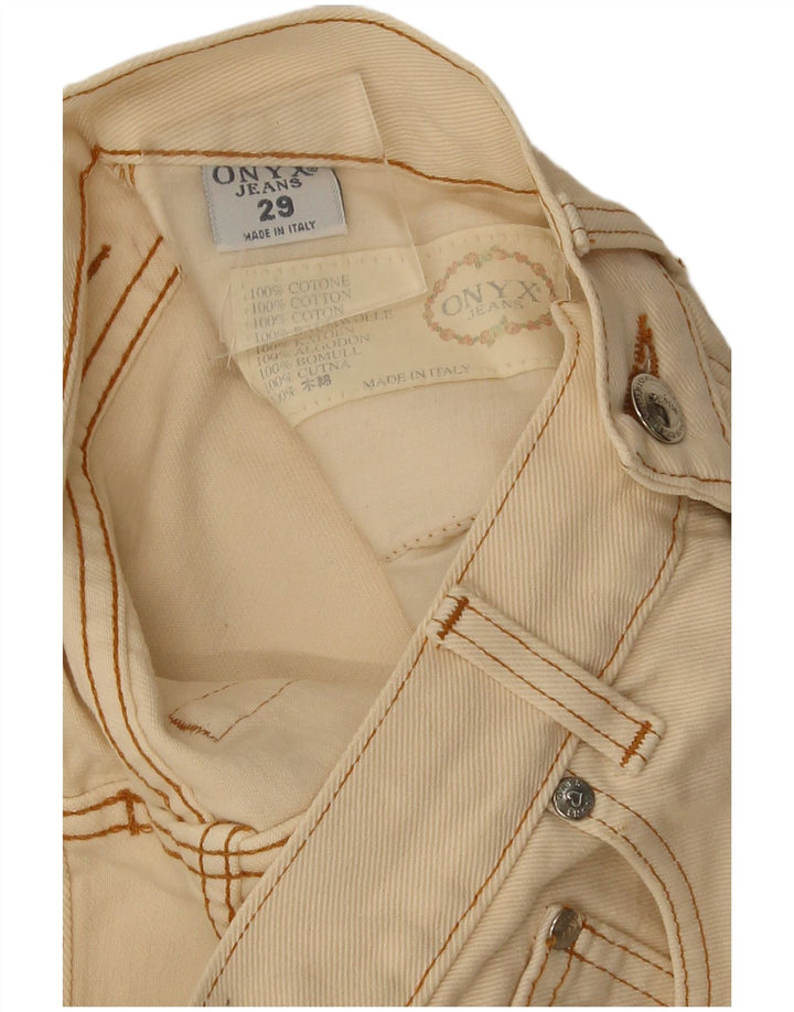 Onyx Dame Slim Jeans W29 L29 Beige Bomuld