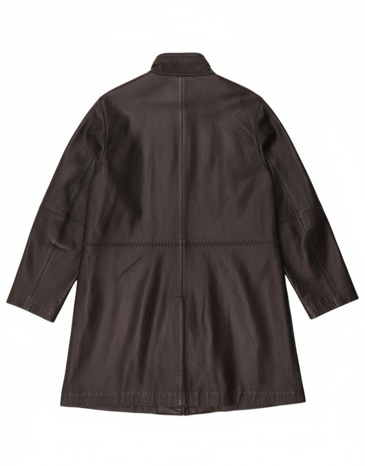 Vintage læderfrakke til kvinder UK 12 medium sort læder