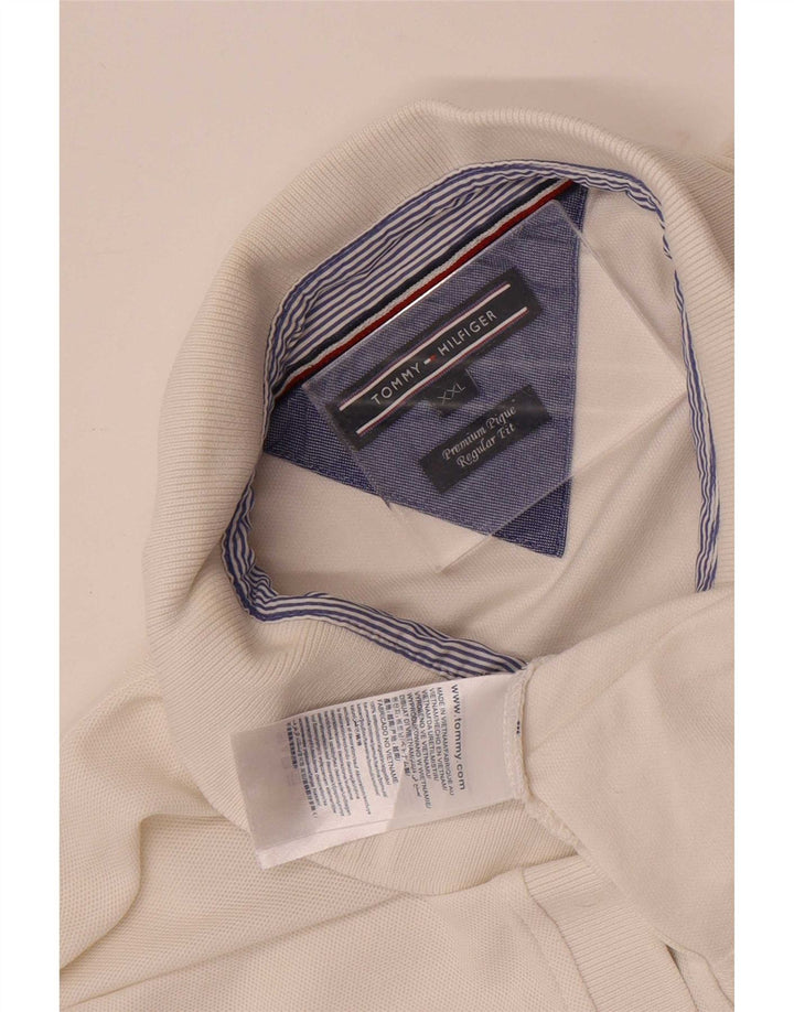 Tommy Hilfiger Herre Regular Fit Polo Shirt 2XL Hvid Bomuld