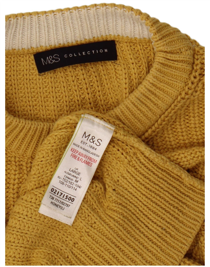 Marks & Spencer Dame sweater med rund hals DK 16 Stor Gul