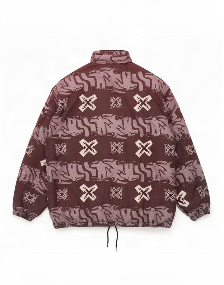 Iguana Herre abstrakt mønster Windbreaker Jacket UK 40 Large Purple