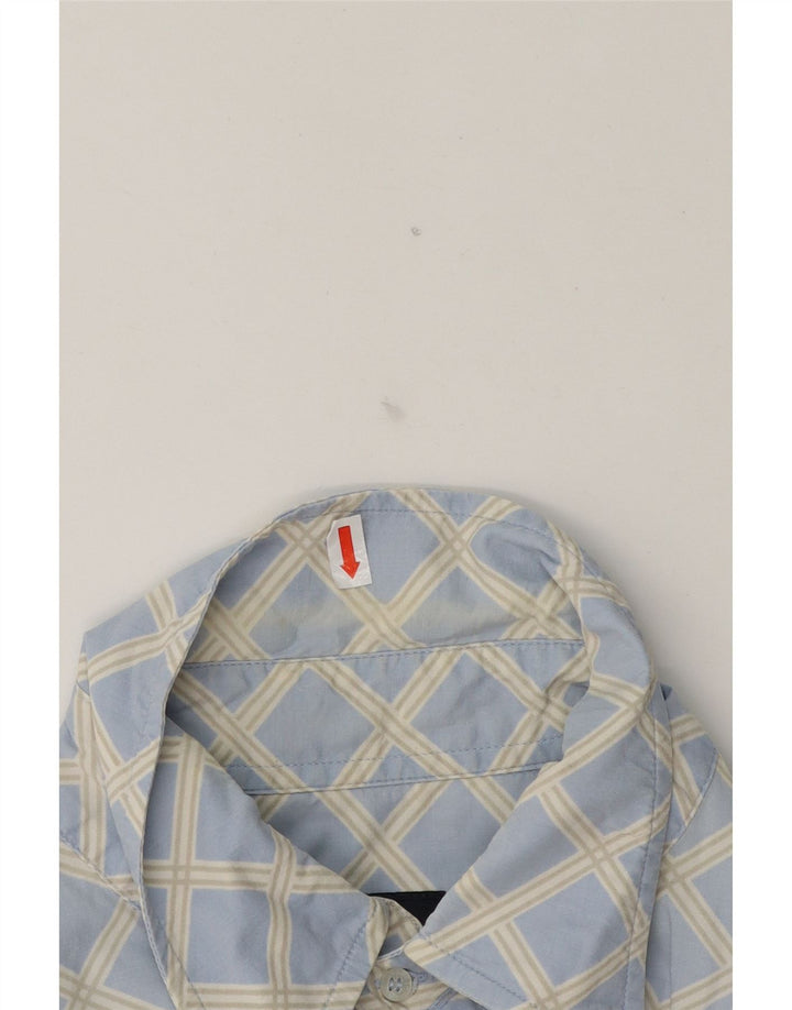 TRUSSARDI JEANS Mens Shirt Medium Blue Check Vintage Trussardi Jeans and Second-Hand Trussardi Jeans from Messina Hembry 